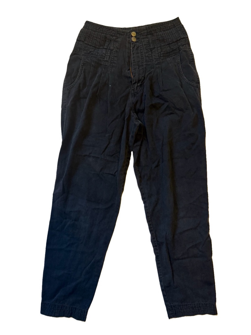 Vintage Women's Palmettos Black Straight-Leg High-Waist Pants